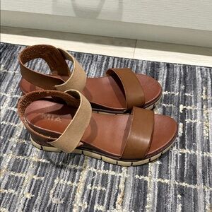 MIA Brown and Tan Sandals